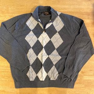 Argyle quarter zip sweater